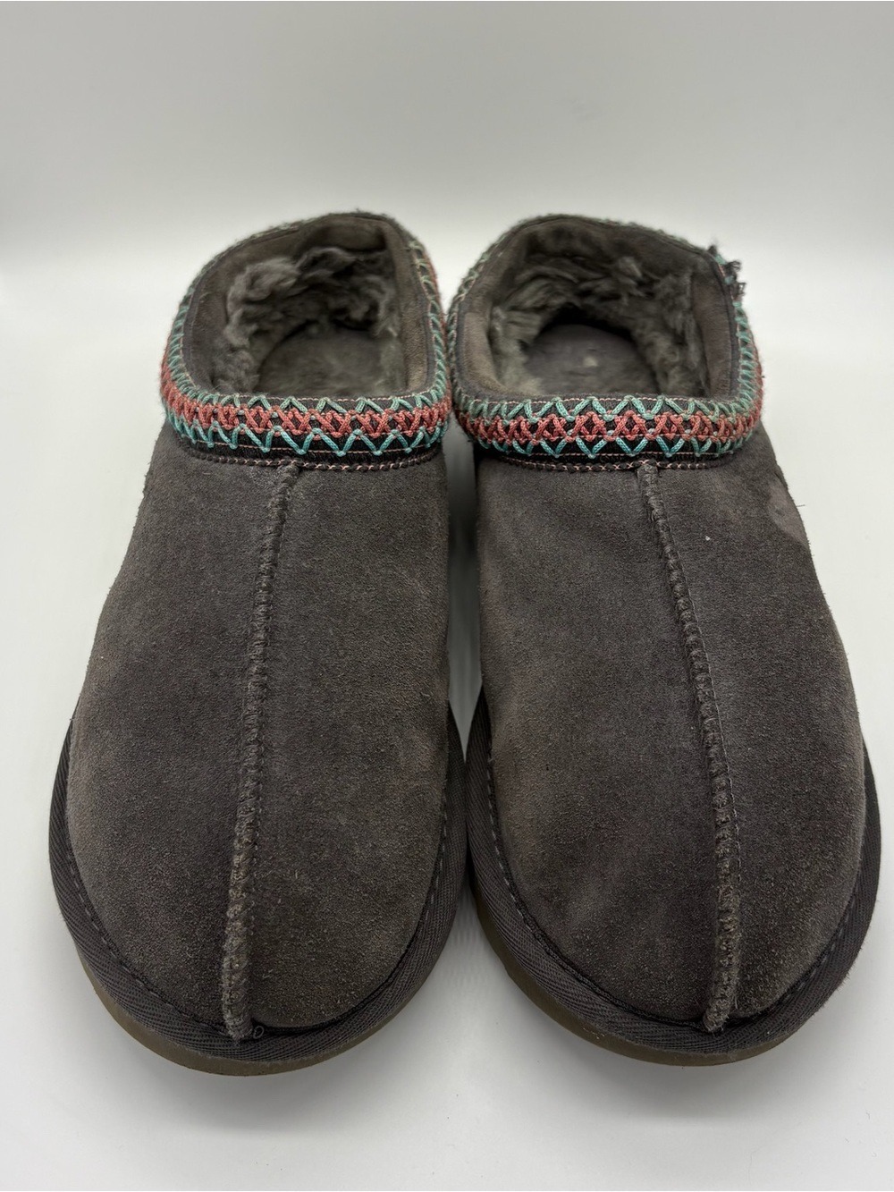 UGG Tasman II Slippers Dark Grey Suede Sheepskin Lined Women’s Size 10